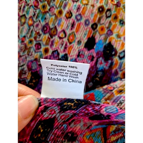 Rossi Roma Long sleeve button up crinkle blouse + Tank Twin Set Size Large - Picture 14 of 15